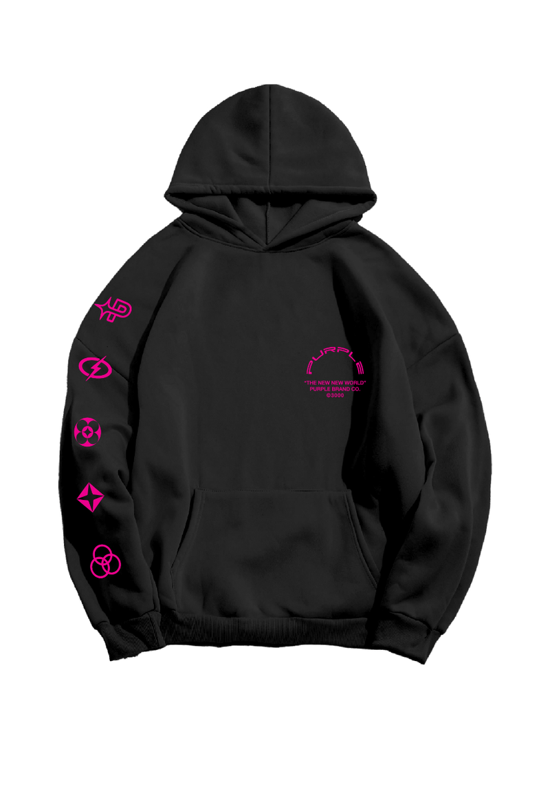 purple brand (black heavy dry fleece po hoodie)
