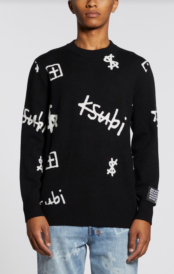 Ksubi (black kash box knit crewneck sweater)