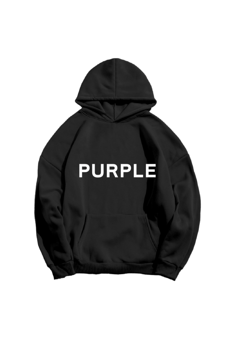 Purple brand (black french terry po hoodie)