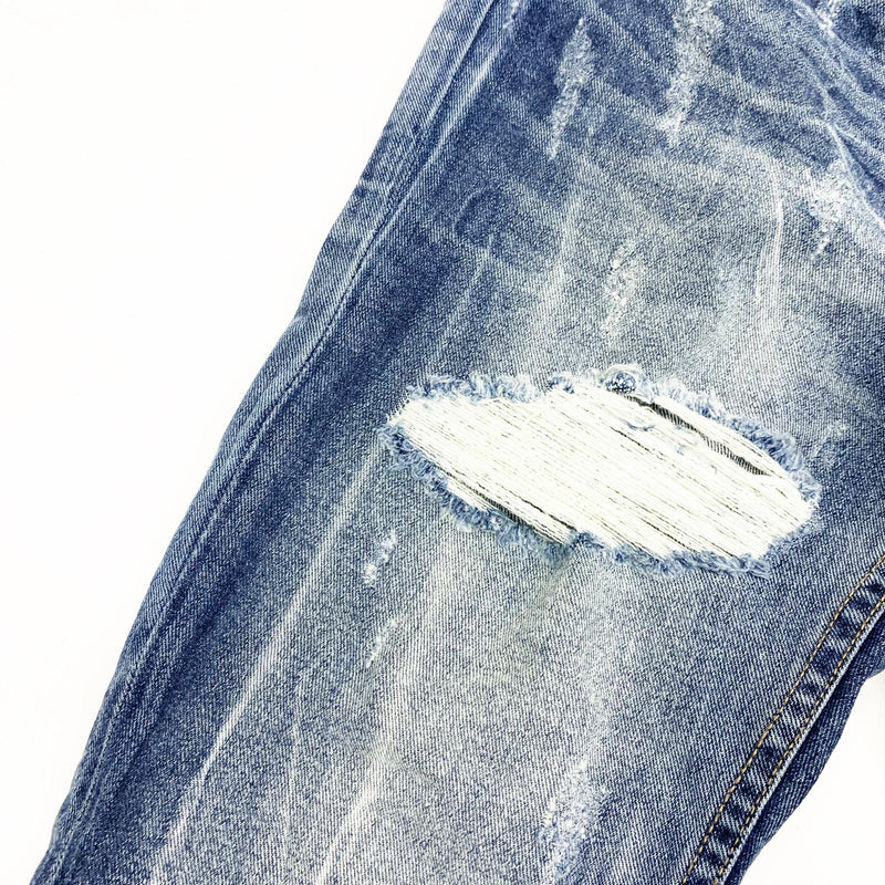 ARTMEETSCHAOZ (BLUE /white WASH JEANS )