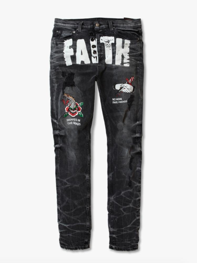 Artmeetschaos (grey/black wash jeans)