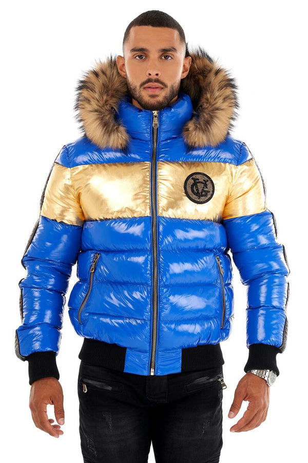 Avenue George (blue/gold GV puffer jacket)