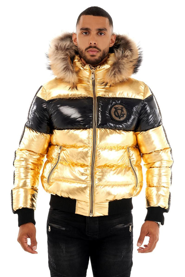 Avenue George (gold/black GV puffer jacket)