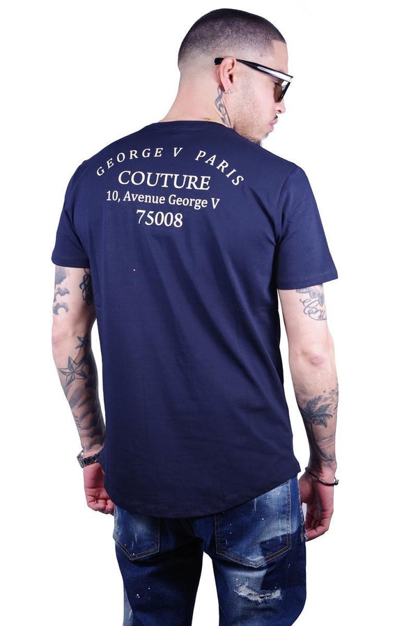 AVENUE GEORGE (Navy CREWNECK T-SHIRT)