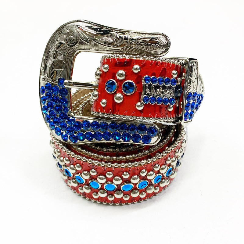 B.B Simon (red/blue crystal belt)