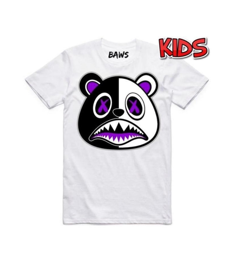 Baws (kids white/purple tee)