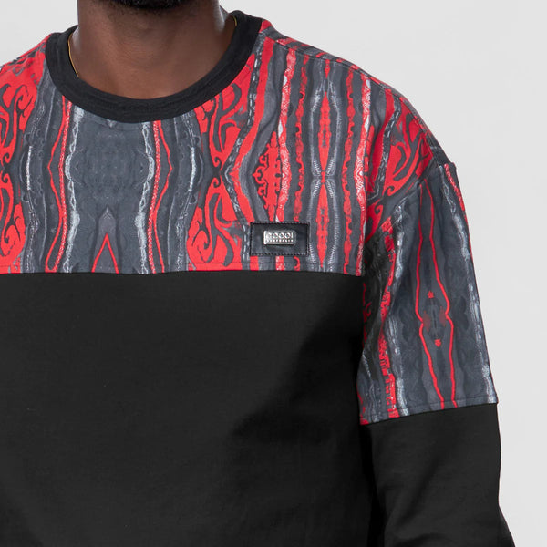 Coogi australia (red / black fleece crewneck sweater))