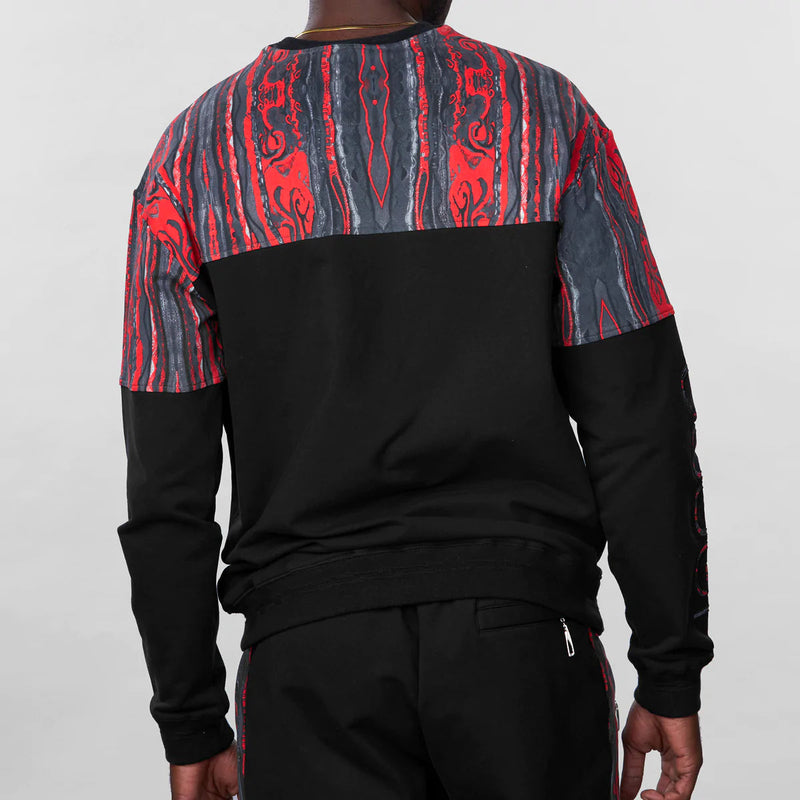 Coogi australia (red / black fleece crewneck sweater))