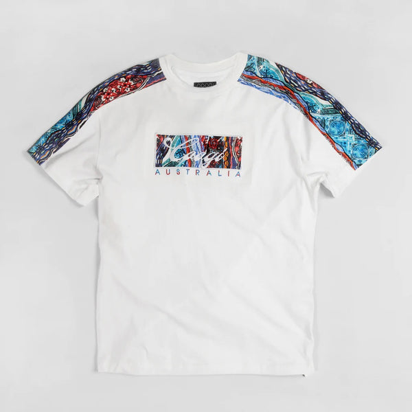 Coogi Australia (blue -red og patch white  t-shirt)