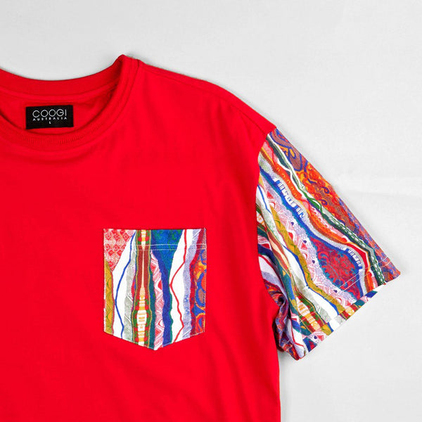 Coogi Australia (Red Og Patch Work Crewneck T-Shirt)