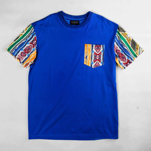 Coogi Australia (royal blue Og patch work crewneck t-shirt)