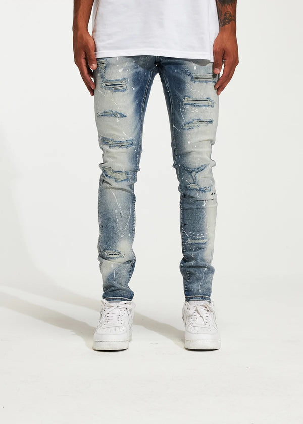 Crysp denim (blue Atlantic distressed paint jean -110)