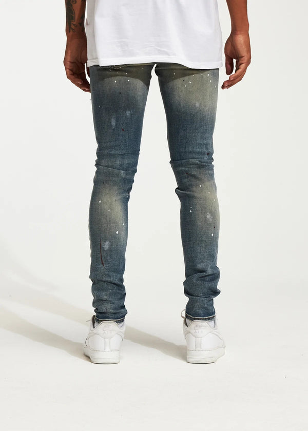 Crysp denim ( blue Atlantic indigo distressed jean -111)