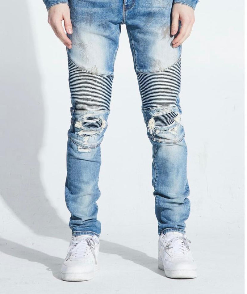 Crysp Denim (blue biker wash jean -110)