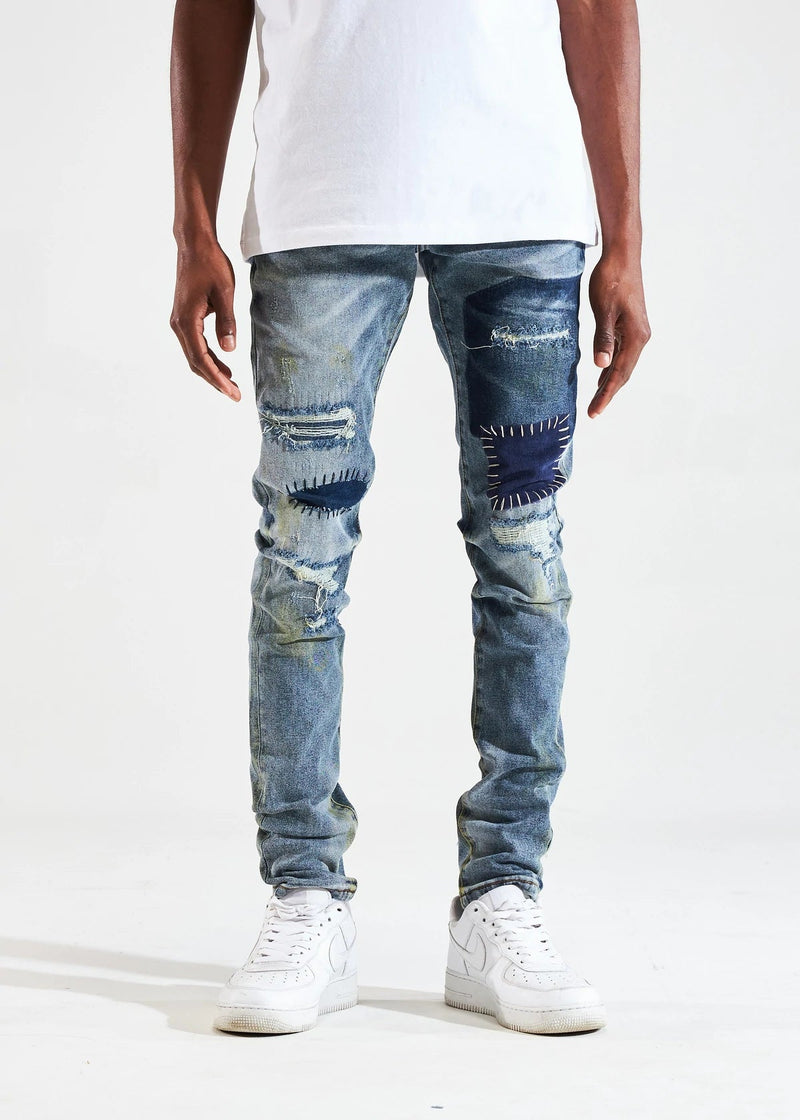 Crysp denim (blue patchwork Atlantic jean -134)