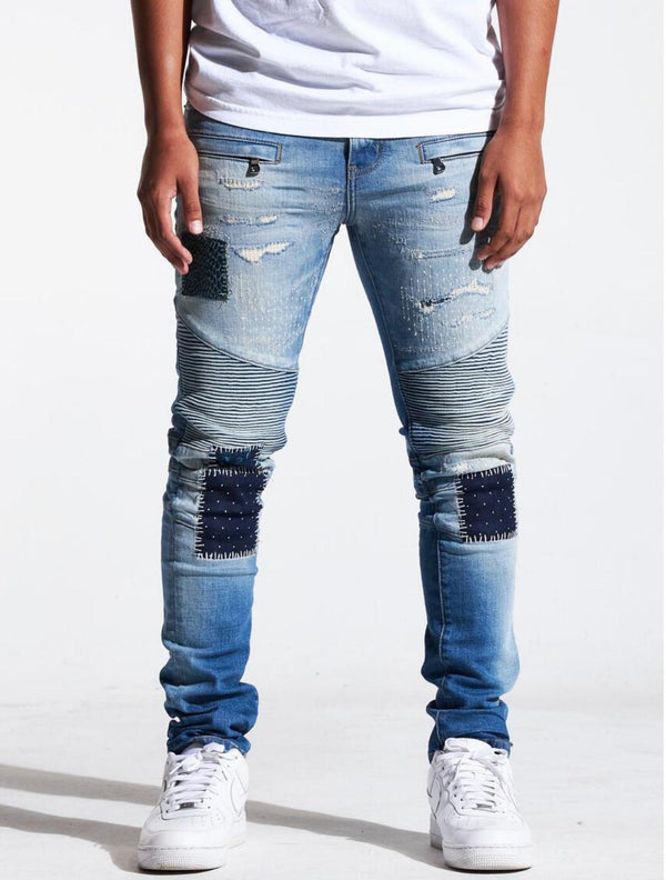 Crysp denim (blue patchwork sky walker jean -102