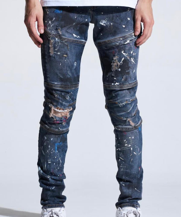 Crysp denim (dark blue Kurt indigo paint jean -124)