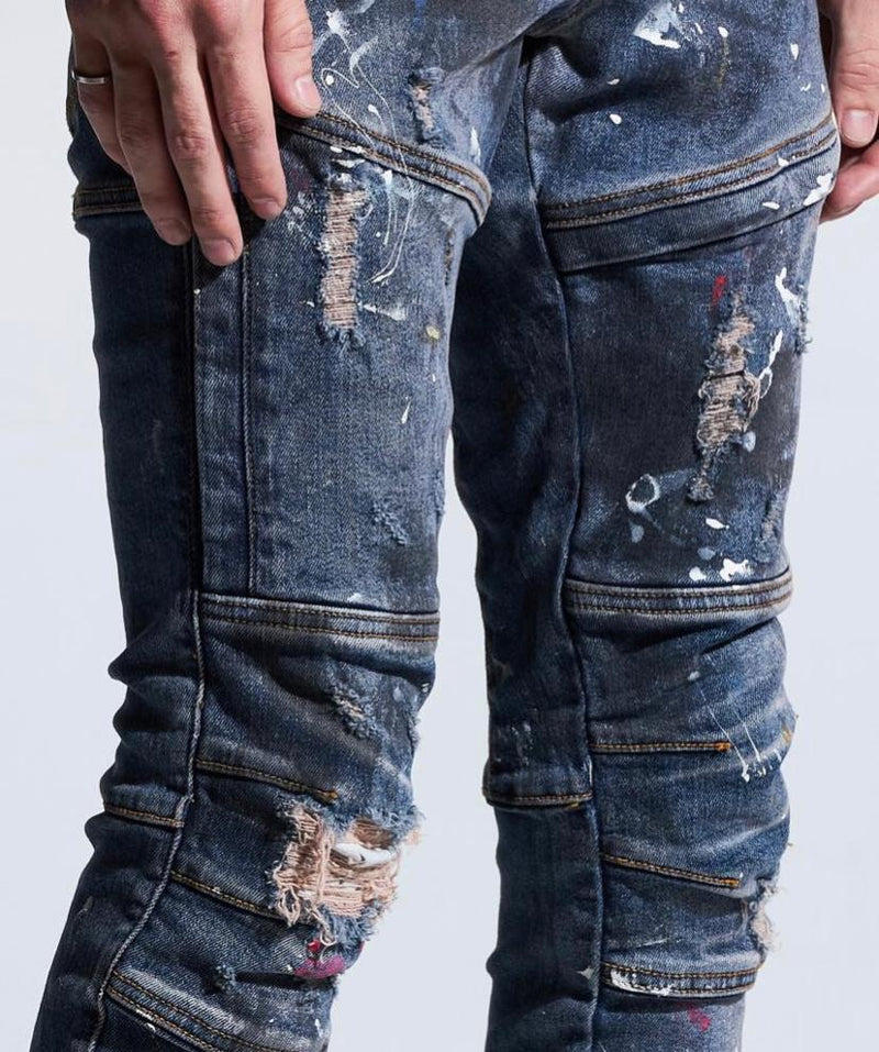 Crysp denim (dark blue Kurt indigo paint jean -124)