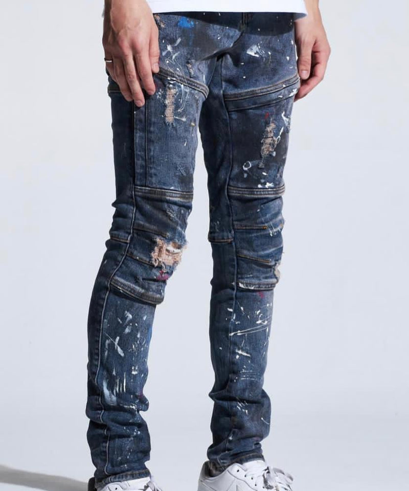 Crysp denim (dark blue Kurt indigo paint jean -124)