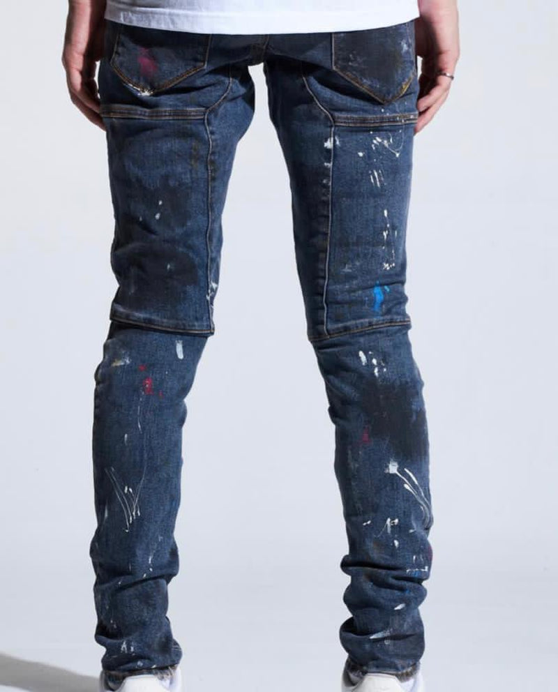 Crysp denim (dark blue Kurt indigo paint jean -124)