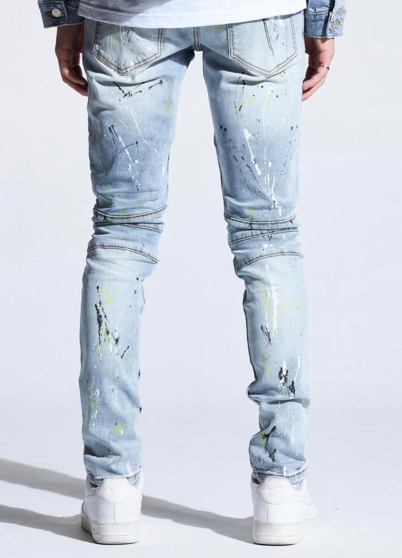 Crysp denim (light blue indigo paint jean -104)