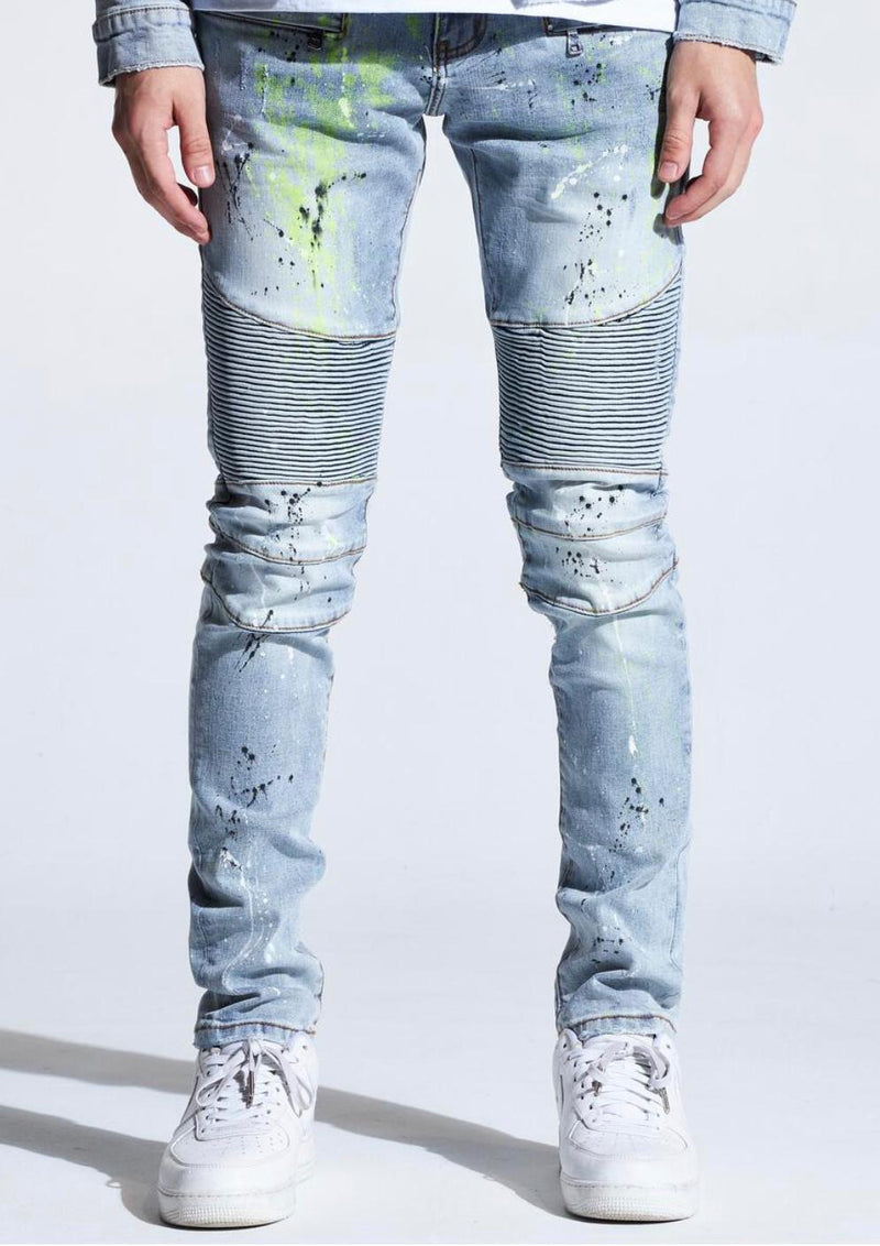 Crysp denim (light blue indigo paint jean -104)