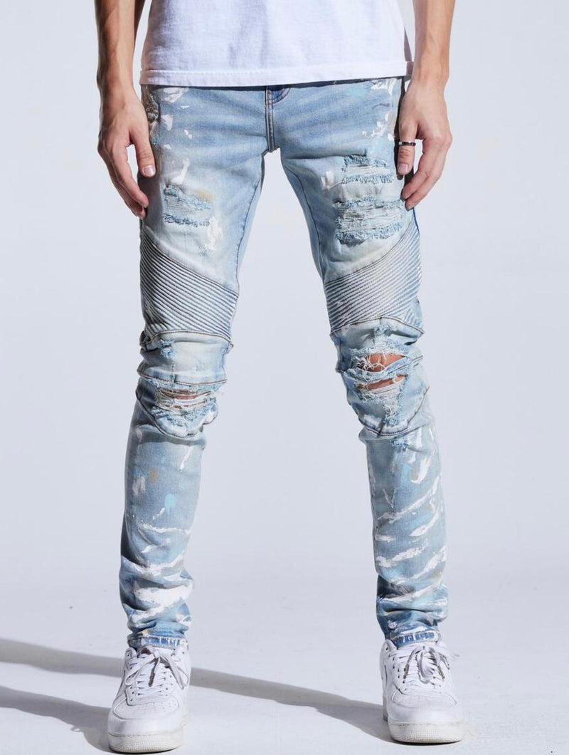 Crysp denim (light blue sky walker biker jean -102)