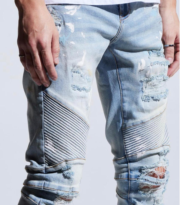 Crysp denim (light blue sky walker biker jean -102)