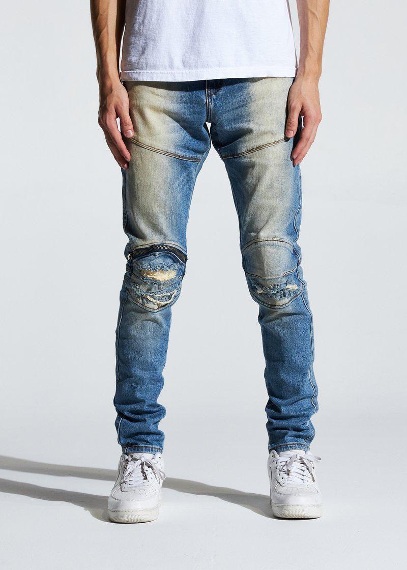 Crysp Denim (sand/blue cut wash jean-123)