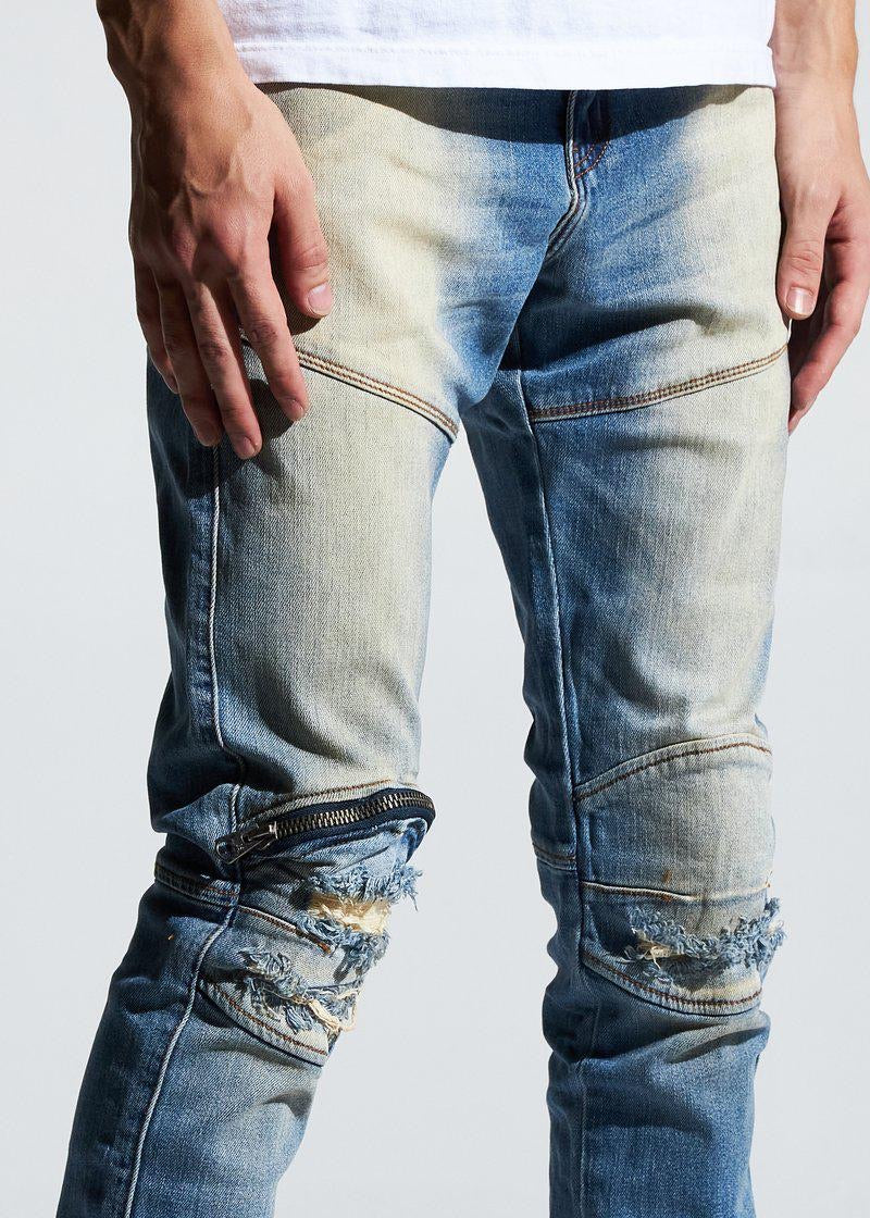 Crysp Denim (sand/blue cut wash jean-123)