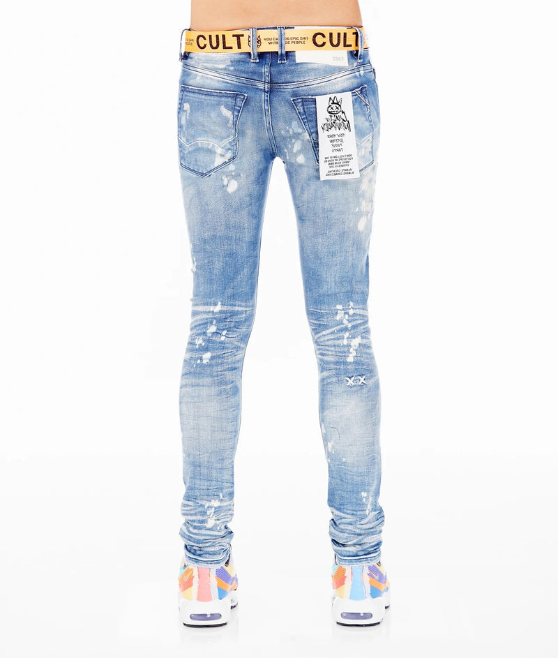 Cult of individuality (blue dune belt punk super skinny jean)