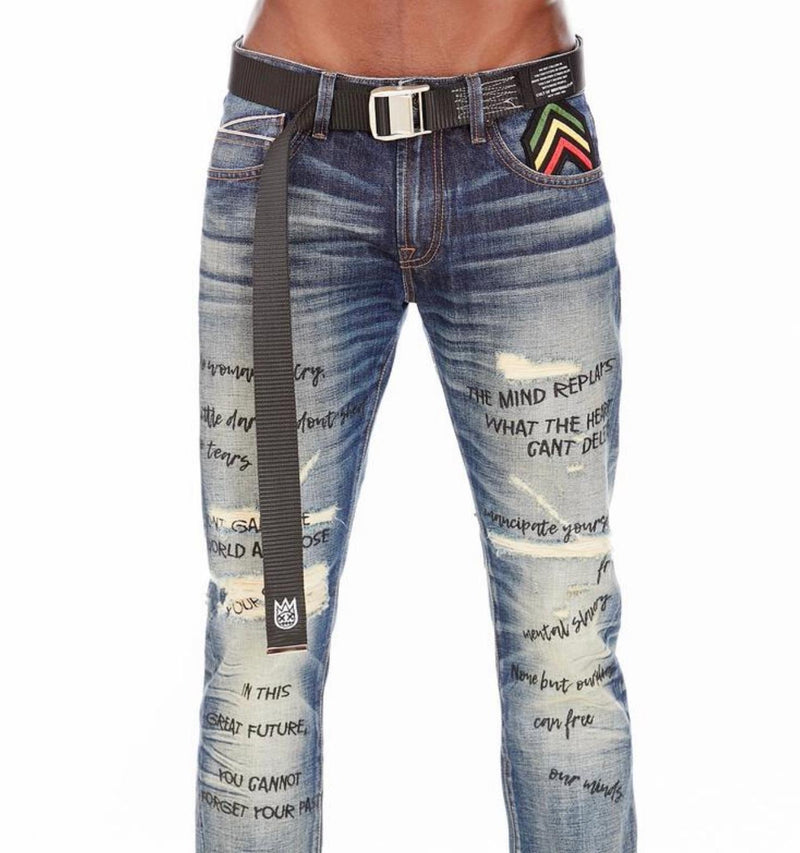 cult of individuality (blue Marley rocker slim belt in shed jean)