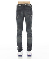 Cult of individuality (blue neko pink  super skinny stretch acai belt jean)