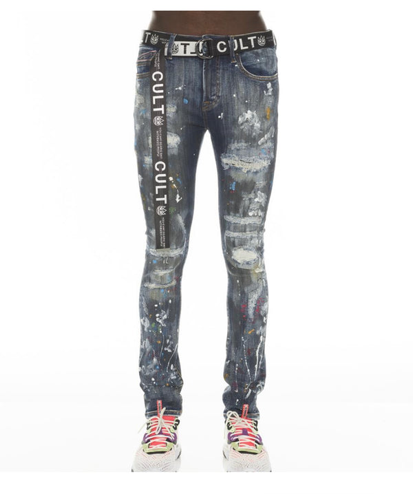 Cult of individuality (blue punk super skinny stretch jean)