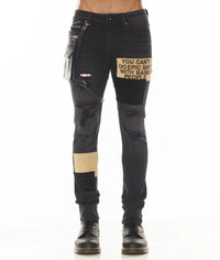 Cult of Individuality Mixer Punk Patch Skinny Jeans Black