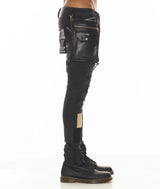 Cult of Individuality Mixer Punk Patch Skinny Jeans Black