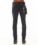 Cult of Individuality Mixer Punk Patch Skinny Jeans Black