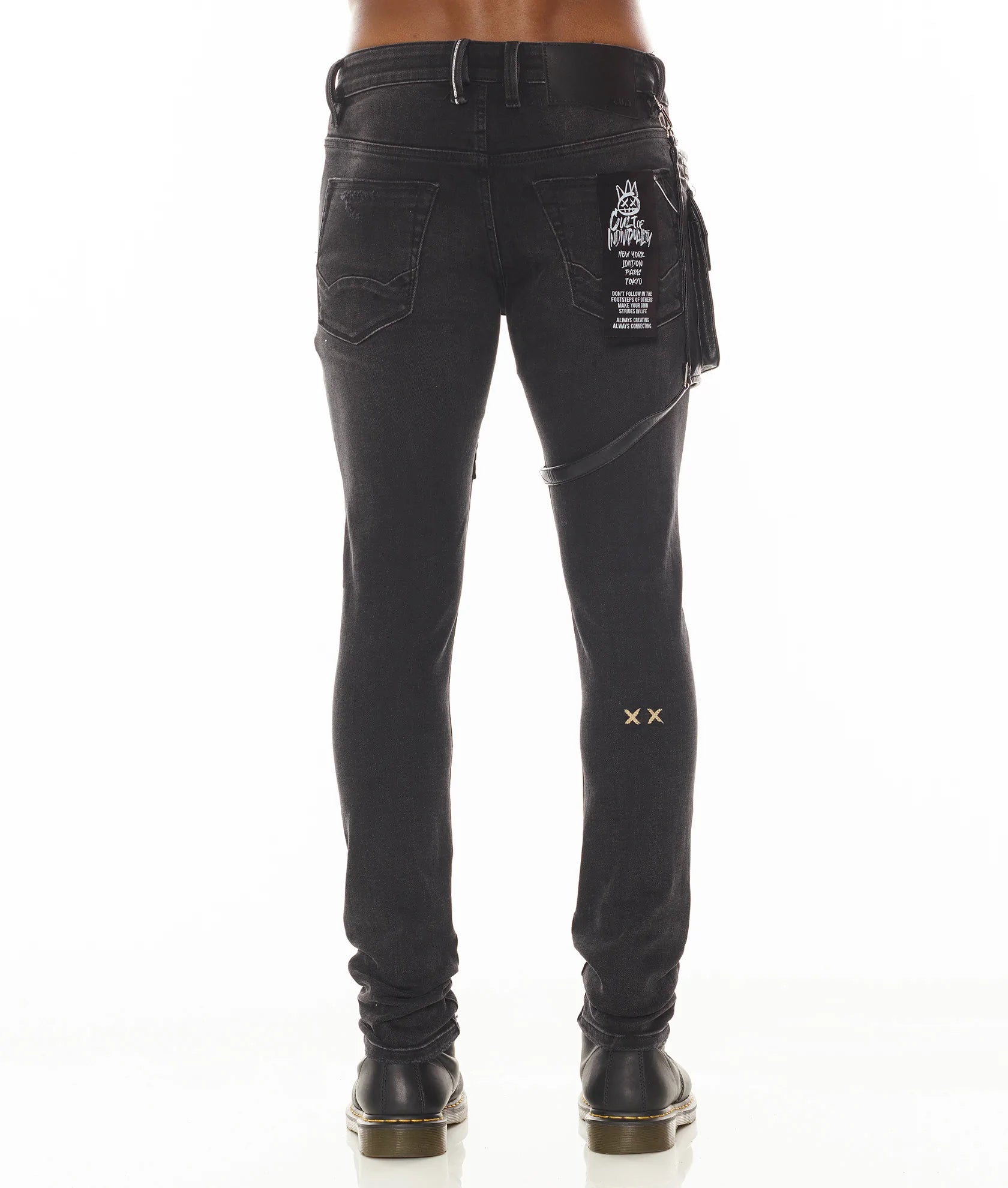 Cult of Individuality Mixer Punk Patch Skinny Jeans Black