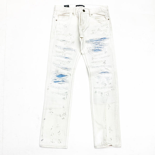 Cult of individuality (white/sky blue cut jean)