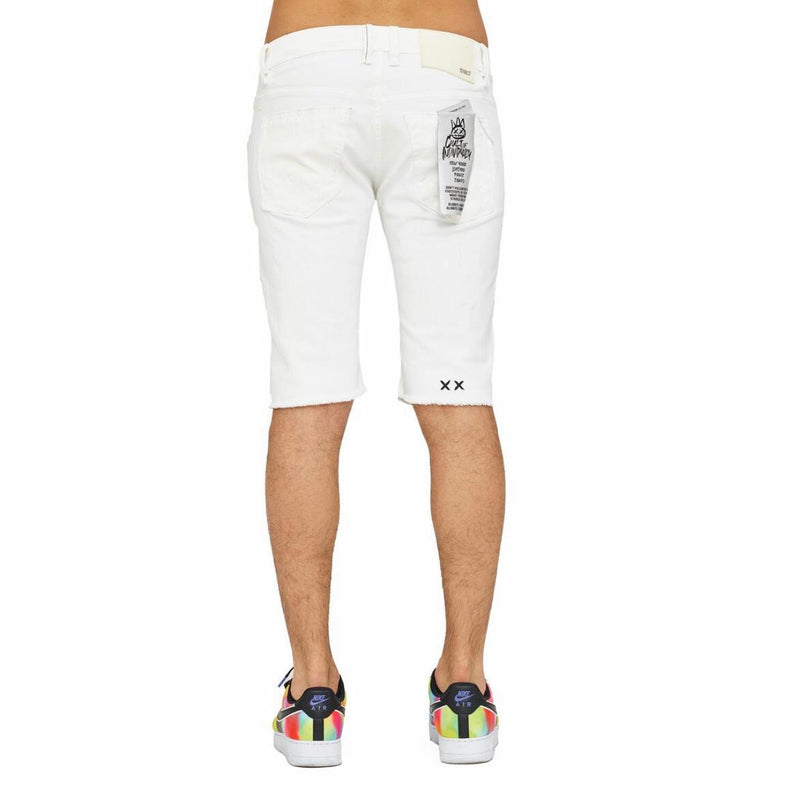 Cult of individuality (white 10 year  wide cut denim short)