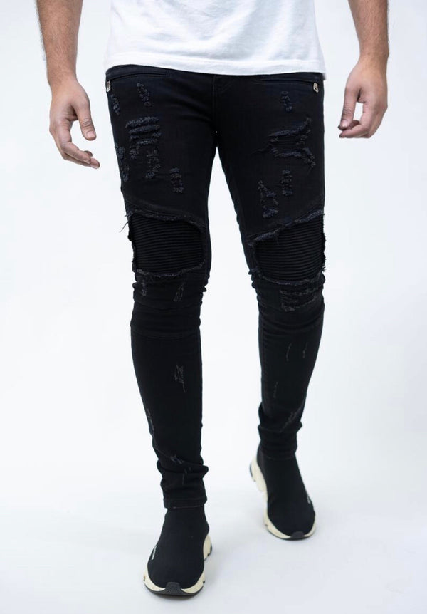 Damati denim (black biker prem stretch jean -16)