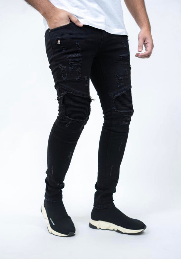 Damati denim (black biker prem stretch jean -16)