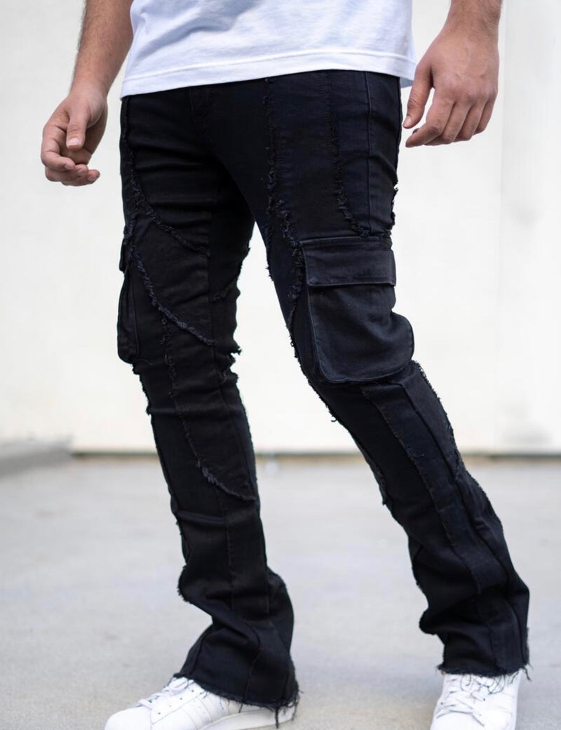 Damati denim  (black Oliver stacked premium denim jean)