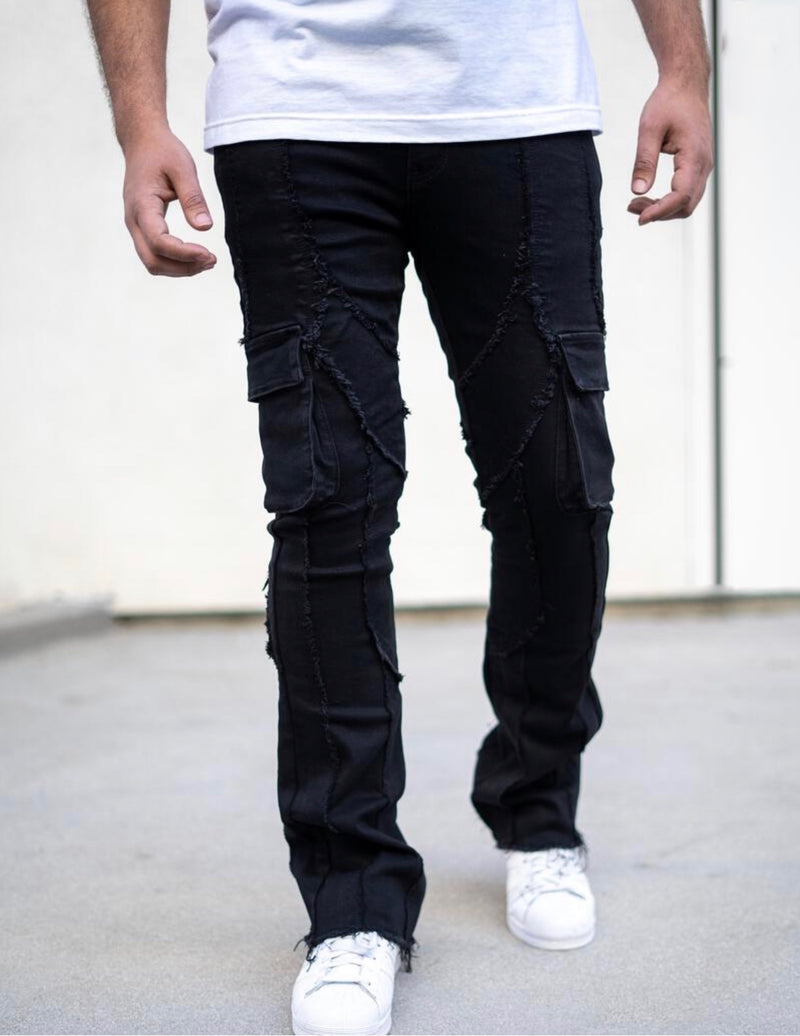 Damati denim  (black Oliver stacked premium denim jean)