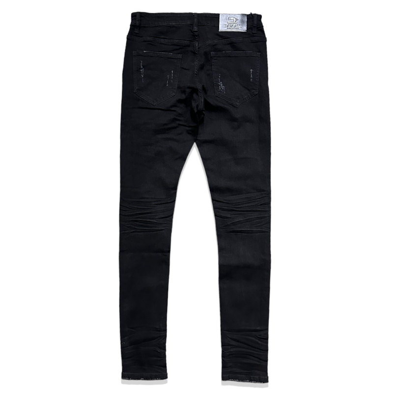 Damati denim (solid black cut biker jean)