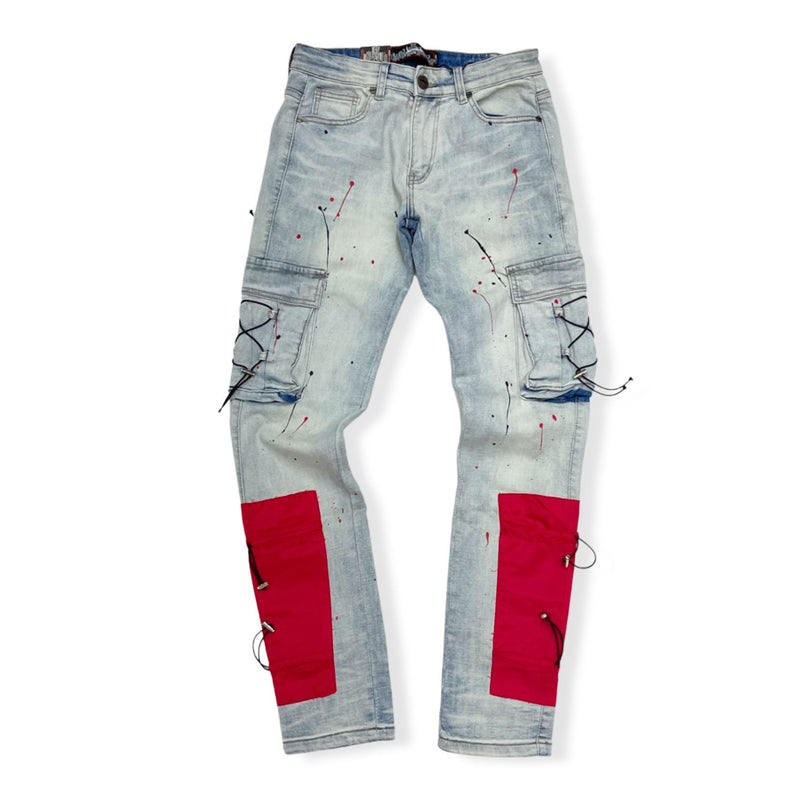 Denimicity (men’s light blue /red cargo jean)