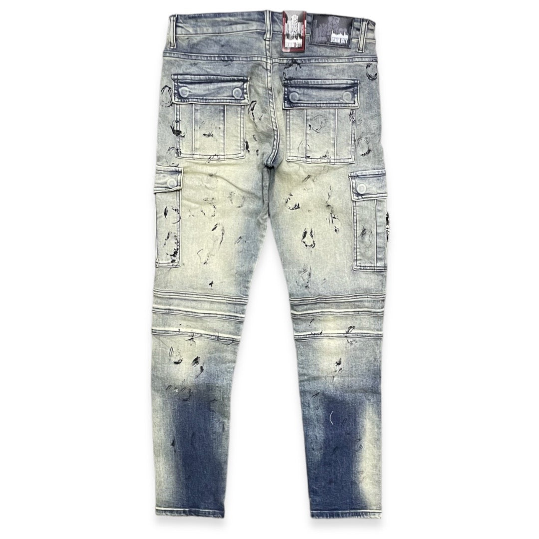 Denimicity (Men's Oil Dirty Wash Cargo Slim Jean -092)