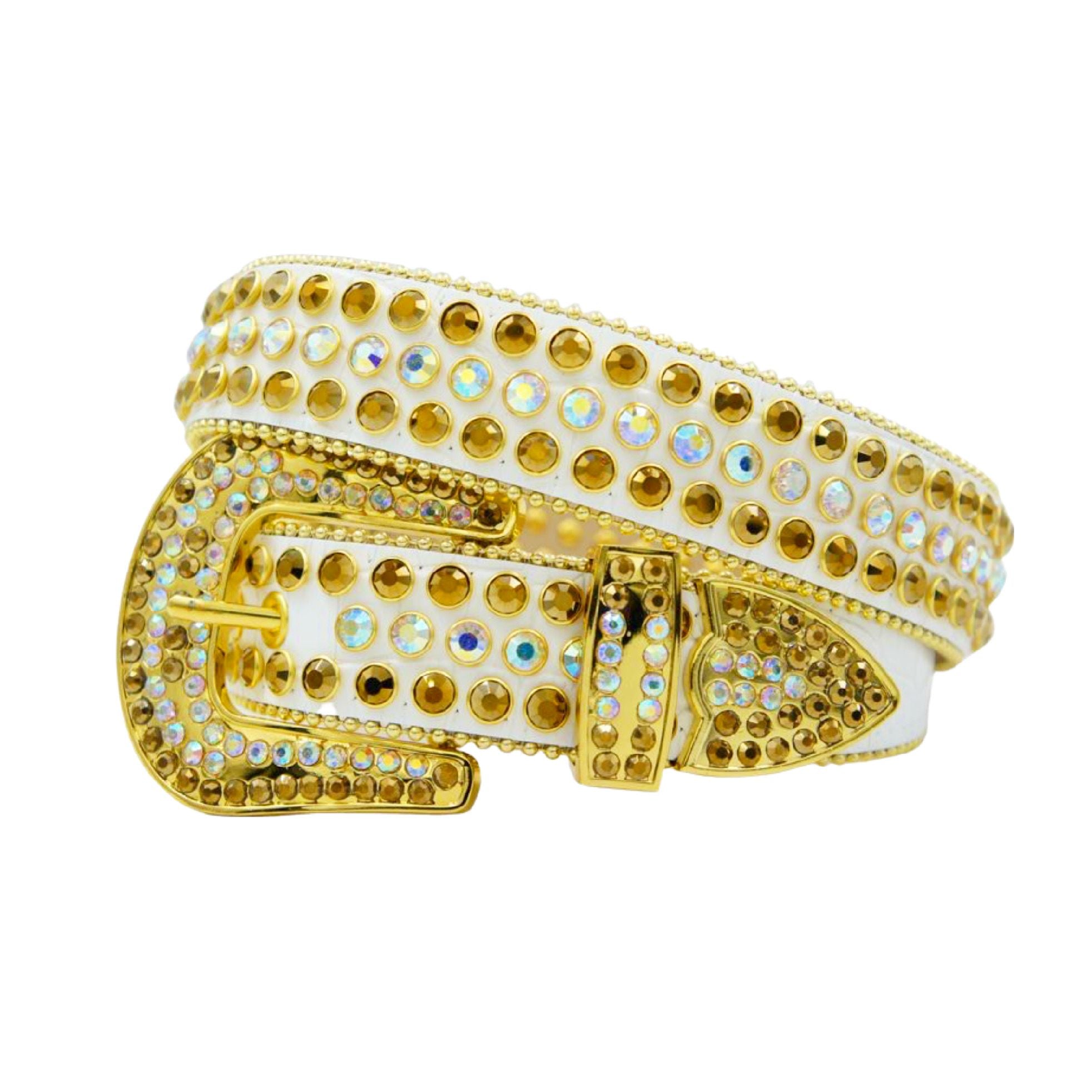 Dna premium Men's belt white /gold