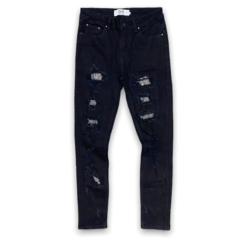 Dna premium (black/sliver crystal handcrafted cut jean)