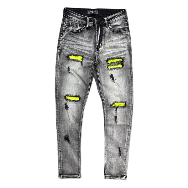 Dna premium (dark grey /lime green handcraft cut jean)